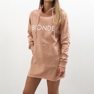 NWT Brunette the Label “Blonde” Hoodie Dress in Nude